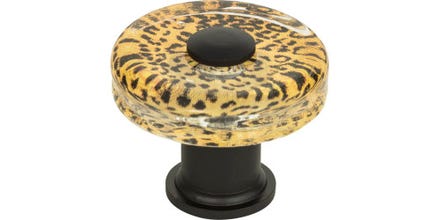 Cheetah Glass Round Knob