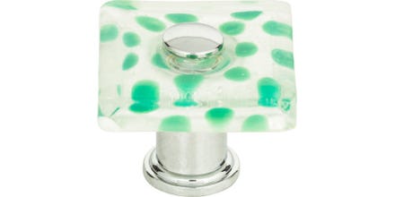 Emerald Polka Dot Glass Knob