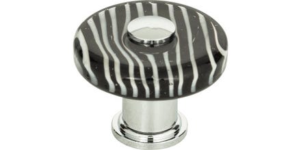 Zebra Glass Round Knob